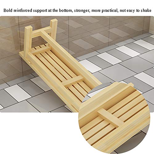 Tabouret long en bois massif banc de repos et de soutien multi-usage - 5