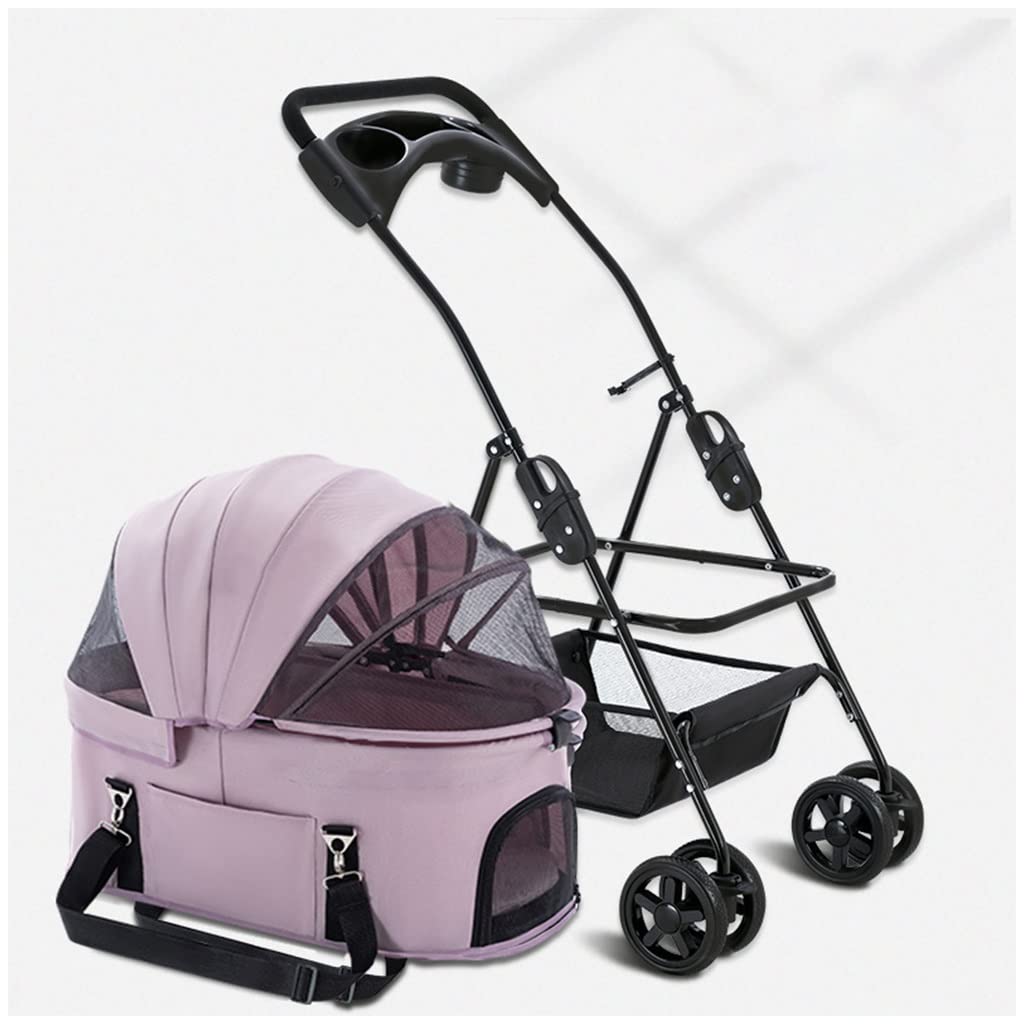 AttreX Carrito para Perros Cochecitos para Perros, Cochecito para Mascotas para Perros/Gatos Pequeños Y Medianos, Cochecitos para Mascotas/Gato/Perros Cochecito Premium Cochecito Carro Portavasos D