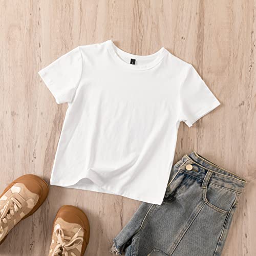 KEEVICI Girls' Cute Strawberry Cow Print T Shirts Short Sleeve Crop Cotton Tops2