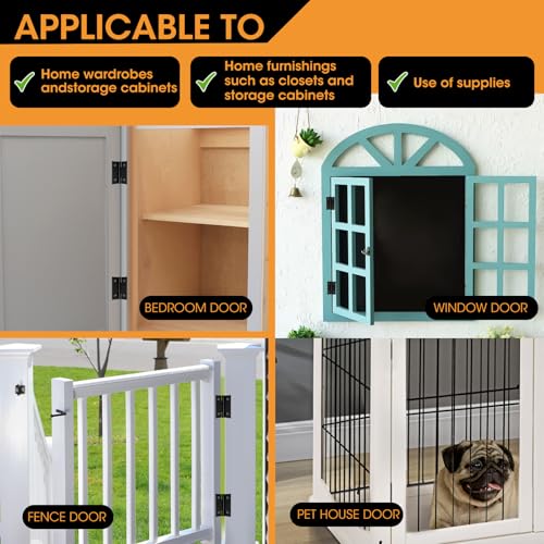 12 PCS 2 inches Black Door Hinge Cabinet Hinges Stainless Steel Butt Hinges Home Furniture Hinges Bisagras for Door, Window, Case Lid, Wooden Box Chest with 72 Mounting Screws, Black - Image 6