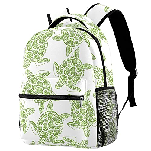 Sac à dos de voyage tortue verte pour les sorties de campus des jeunes
