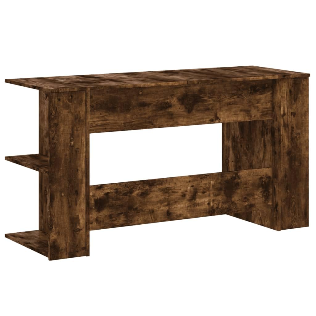 Scrivania affumicatura 140 x 50 x 75 cm, materiale in legno, robusto computer desk per ufficio, con spazio di archiviazione, ideale come tavolo da gioco e scrittura per Bedroom