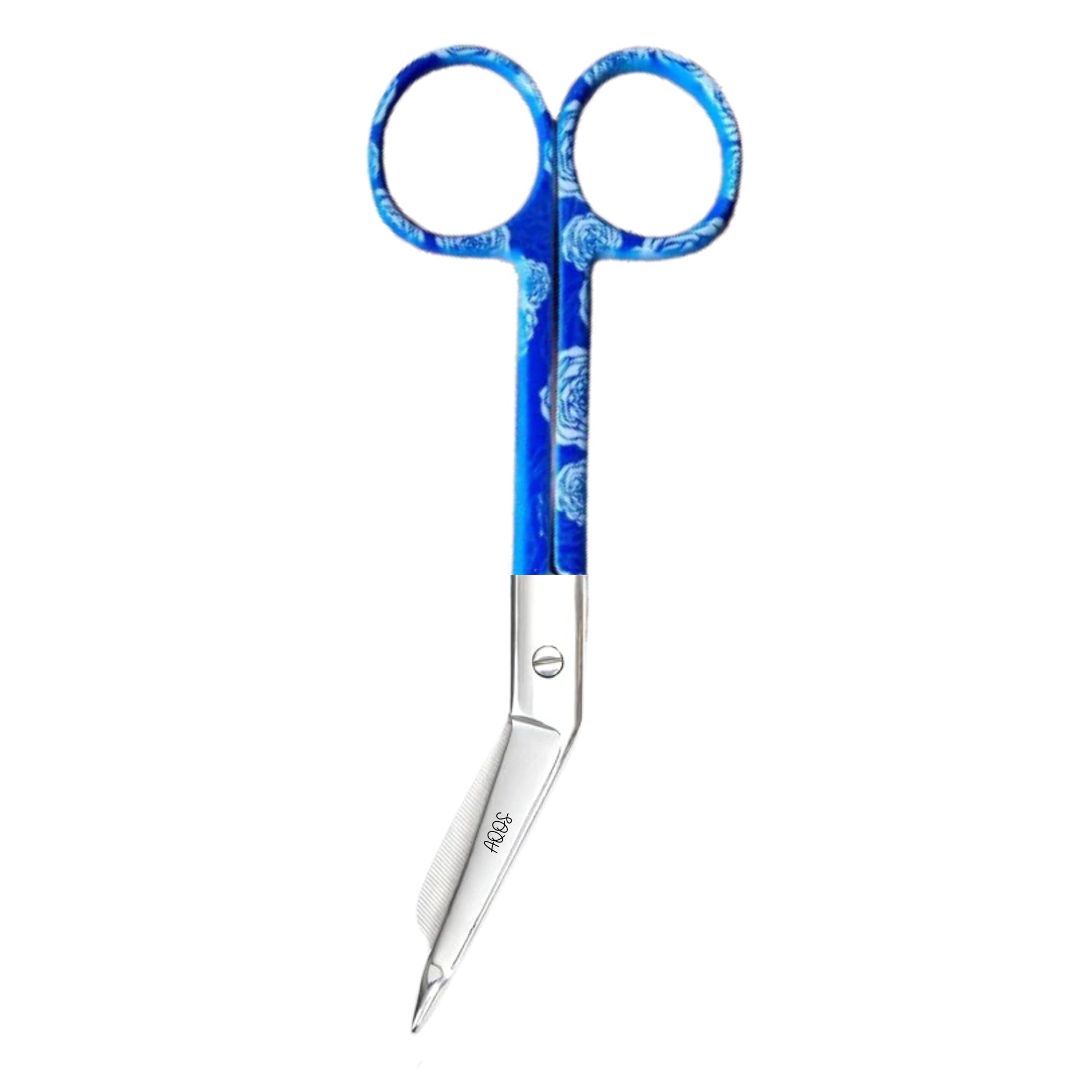 Nurse By Aqos - Accessori per infermiera - Nurse Accessories - Infermiera - Forbici da infermiera - Nurse Gadgets - Forbici Infermiera (Fiore Blue)