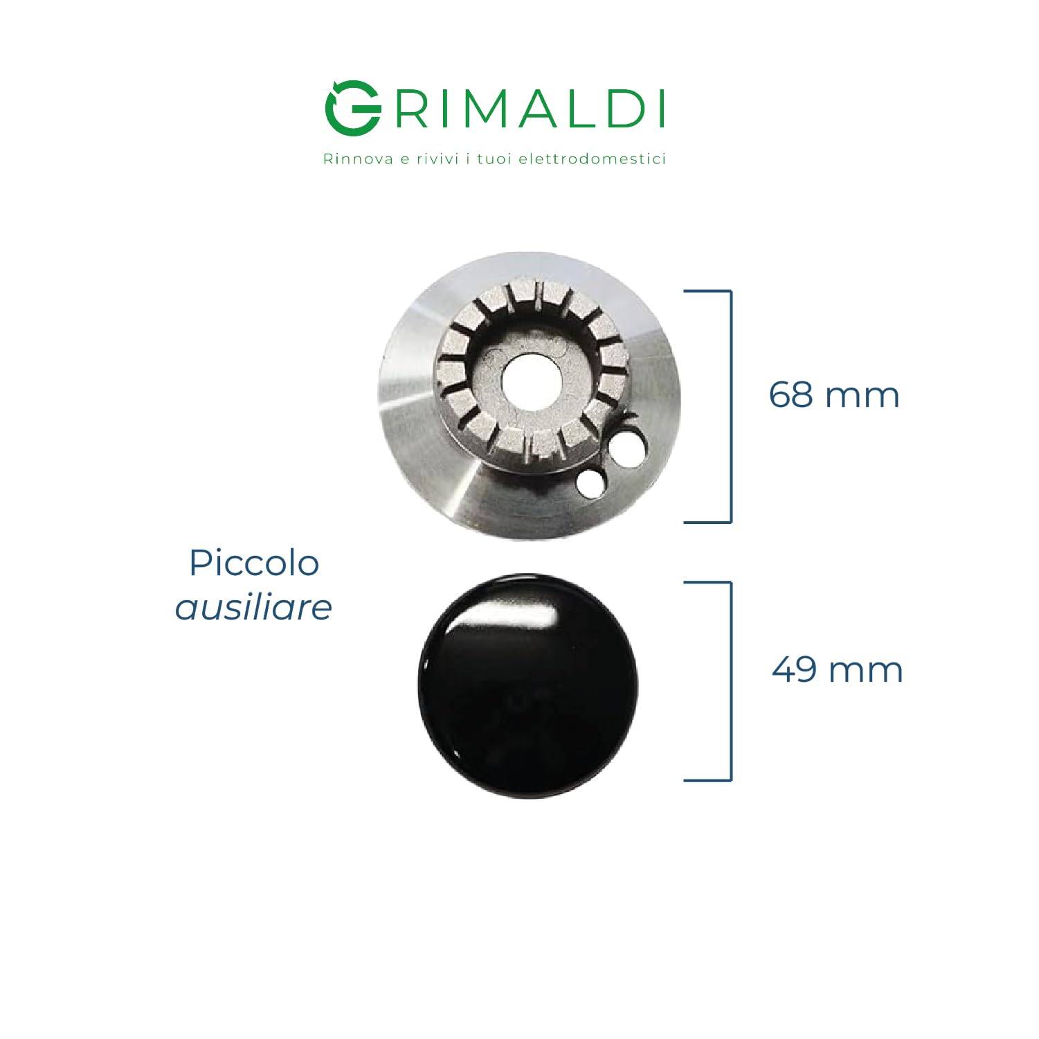 G GRIMALDI Kit 4 Bruciatori Compatibile SMEG 902001 Completi di Piattelli Spartifiamma per Cucina Piano Cottura 4 fuochi - Originale Made in Italy