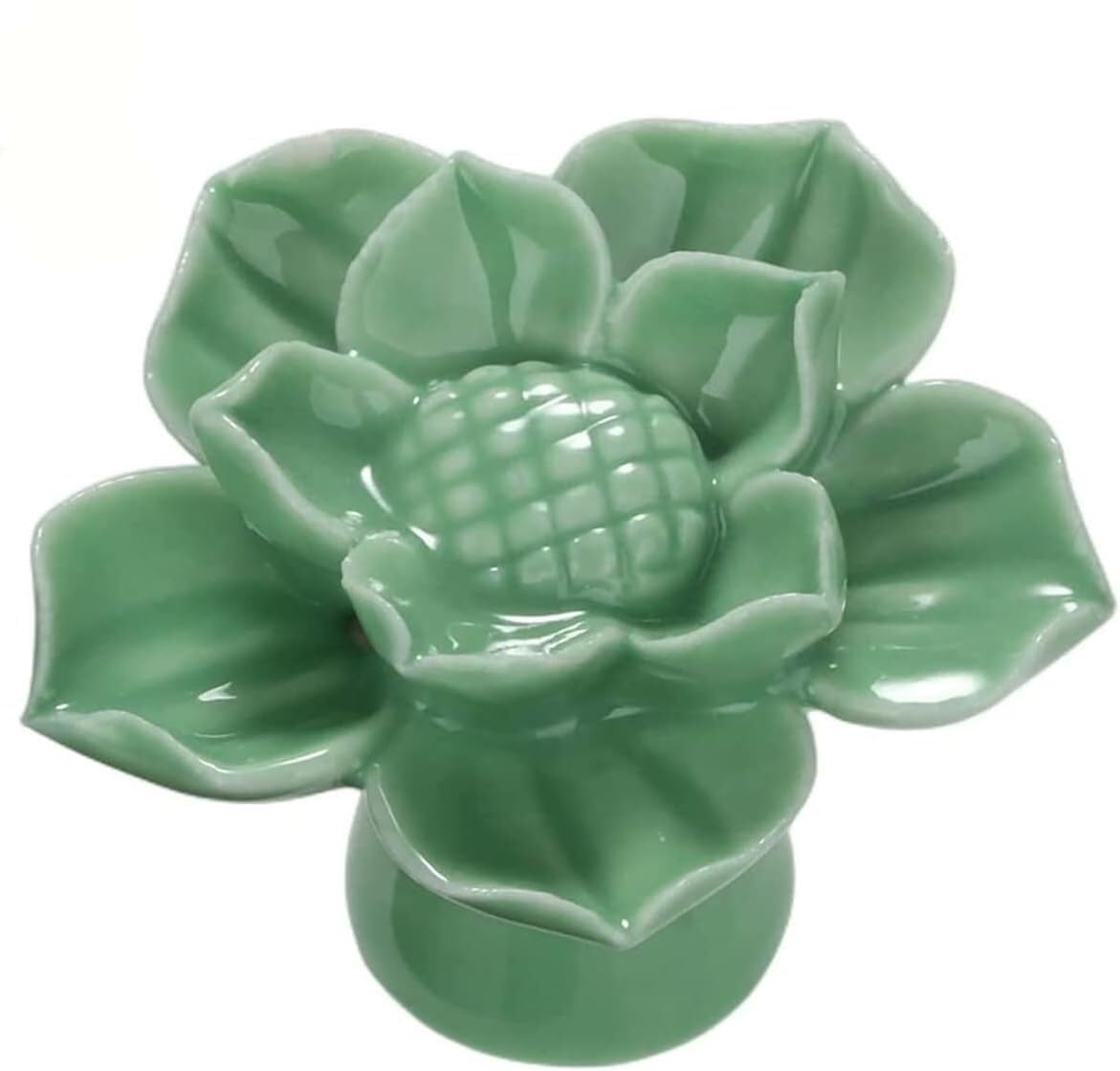 JYABSLNAJ Cabinet Pulls, Ceramic Drawer Knobs with Screws, Vintage Cupboard Pull Handle,with Screws(Green)