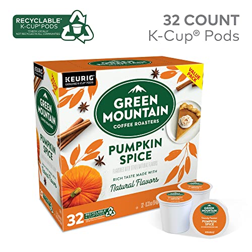 Image of Green Mountain Coffee Roasters Seasonal Selections Pumpkin Spice, Keurig Single-Serve K-Cup Pods, Light Roast Cofee, 32 Count (Pack of 2)