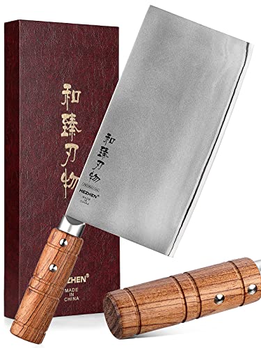 Hezhen 20cm Hachas De Cocina,Acero Revestido De Acero Compuesto De 3 Capas, Cuchillo De Carnicero De Acero Inoxidable, Rebanado De Carne, Cuchillo Chef De Cocina, Mango De Madera Padauk Hezhen 20cm Hachas De Cocina,Acero Revestido De Acero Compuesto De 3 Capas, Cuchillo De Carnicero De Acero Inoxidable, Rebanado De Carne, Cuchillo Chef De Cocina, Mango De Madera Padauk
