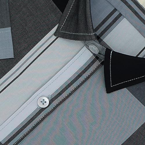 Image of GHPC 100% Cotton Checkered Half Sleeves Regular Fit Formal Shirt for Men