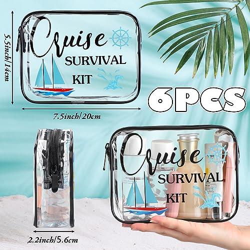 Cunno Makeup Bags Gifts for Women Summer Beach Cruise Swim Nurse Teacher Dance Gift Survival Kit Clear Cosmetic Bags PVC Waterproof Travel Toiletry Handbags Purses Organizer(Cruise Style)2