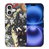 Goodsprout for iPhone 17 Case,Hybrid 2-Layer Hard Shell + Silicone Protective Case -Resistant Shockproof- Halloween Horror Eyed Black Cat Witch Collage