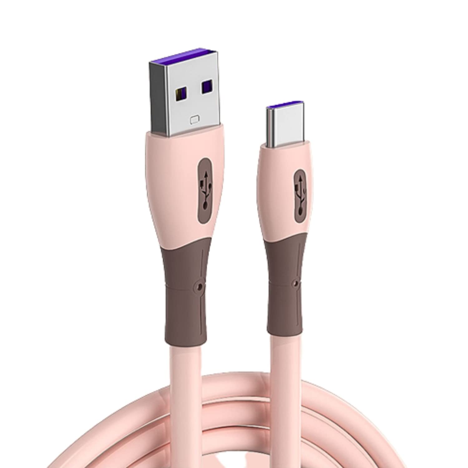 PeriPeri Silicone Usb C To Lightning Cable For Iphone, Ipad And Ipod. Fast Charging Lightning Cable, (Pack Of 1) - White (1 Meter)_Orange