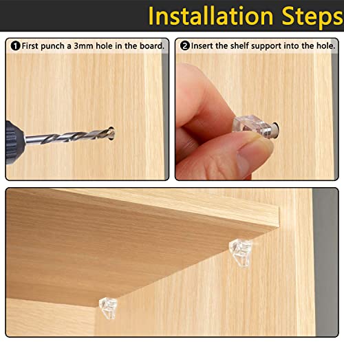 Sazoemao 5 Millimeters Shelf Support Peg,Support Cabinet Shelf Pins,Clear Plastic Replacement Peg Cabinet Shelf Supports Pins For Kitchen Furniture Book Shelves Shelf Holder Locking Pins thumb #3