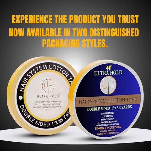 Image of Double-Sided Cotton Hair Patch Tape (1 inchx36 Yards /33 Meters)|Waterproof Wig Adhesive for Men & Women|Invisible Finish & Strong Hold Up to 4 Weeks |Easy to Apply & Clean| Weatherproof Hair Patch Support