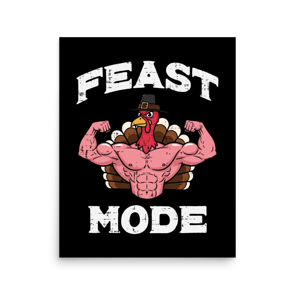 Thanksgiving Buff Turkey Feast Muscle Workout Gym Men Unframed Poster White 16x20