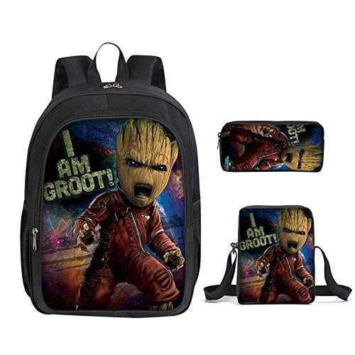 ULIIM Mochilas De Doble Capa Mochila Escolar Groot Impresa para Niños Niños Niñas Mochilas Escolares De Lona De Alta Capacidad para Estudiantes