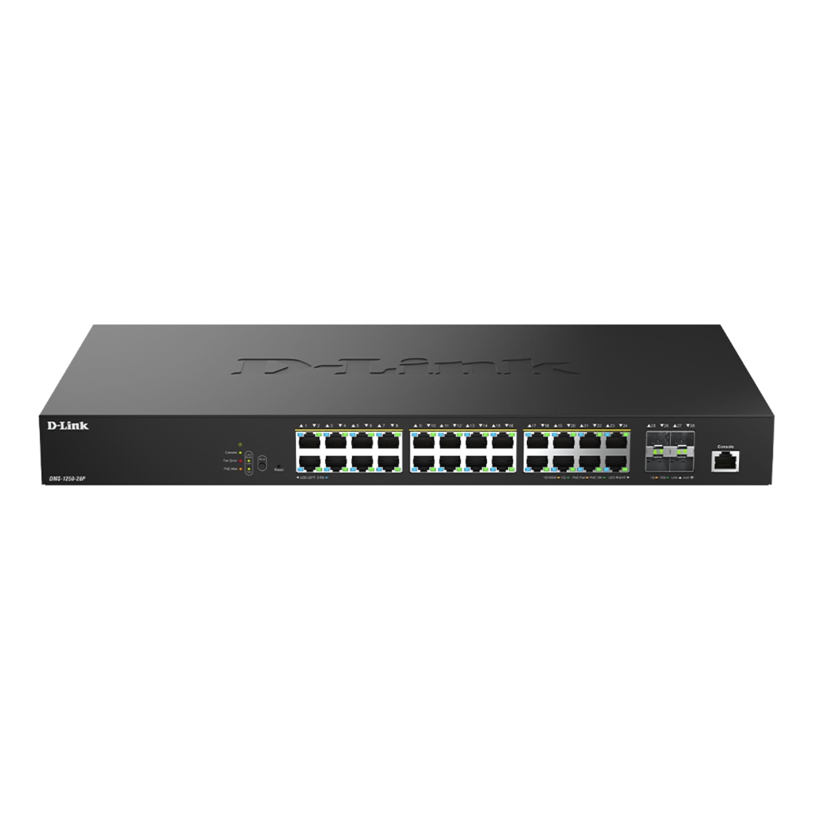 D-Link 28-Port Multi-Gigabit Smart Managed PoE Switch with 4 10G SFP+ & 24 2.5G PoE Ports 475 W Power Budget 90W per Port (DMS-1250-28P)-image-25