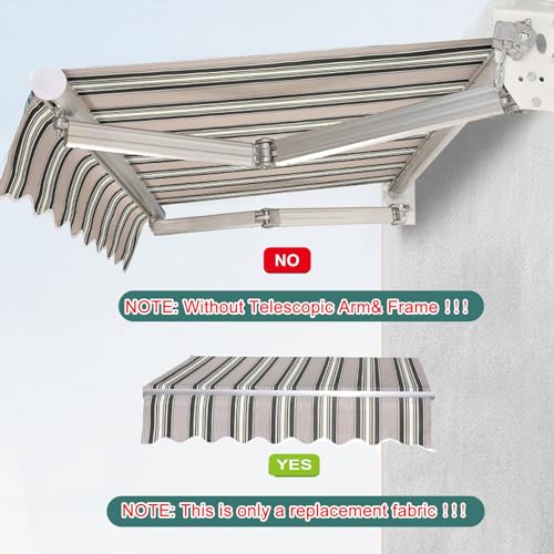 Generisch Commercial Einziehbare Markisen-Ersatzteile, Markisen-Ersatzstofftuch mit UV-Schutz für Deck-Balkon-Café-Shop-Restaurants-Pergola,