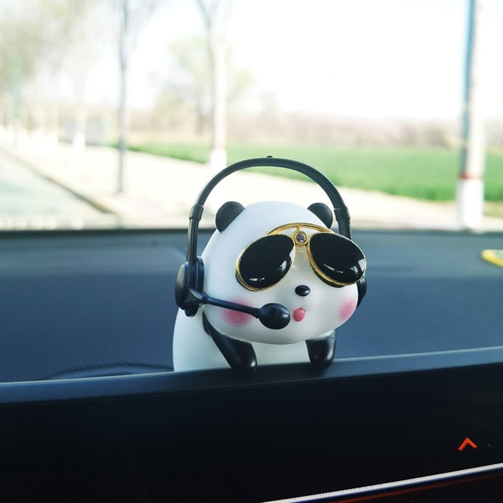 Car Dashboard Decoration, Cute Tiger Pig Panda Figurine Car Ornaments Miniature Animals Figurines Resin Piggy Car Dash Decorations, Small Auto Interior Display Decor Accessories, Gift for Women