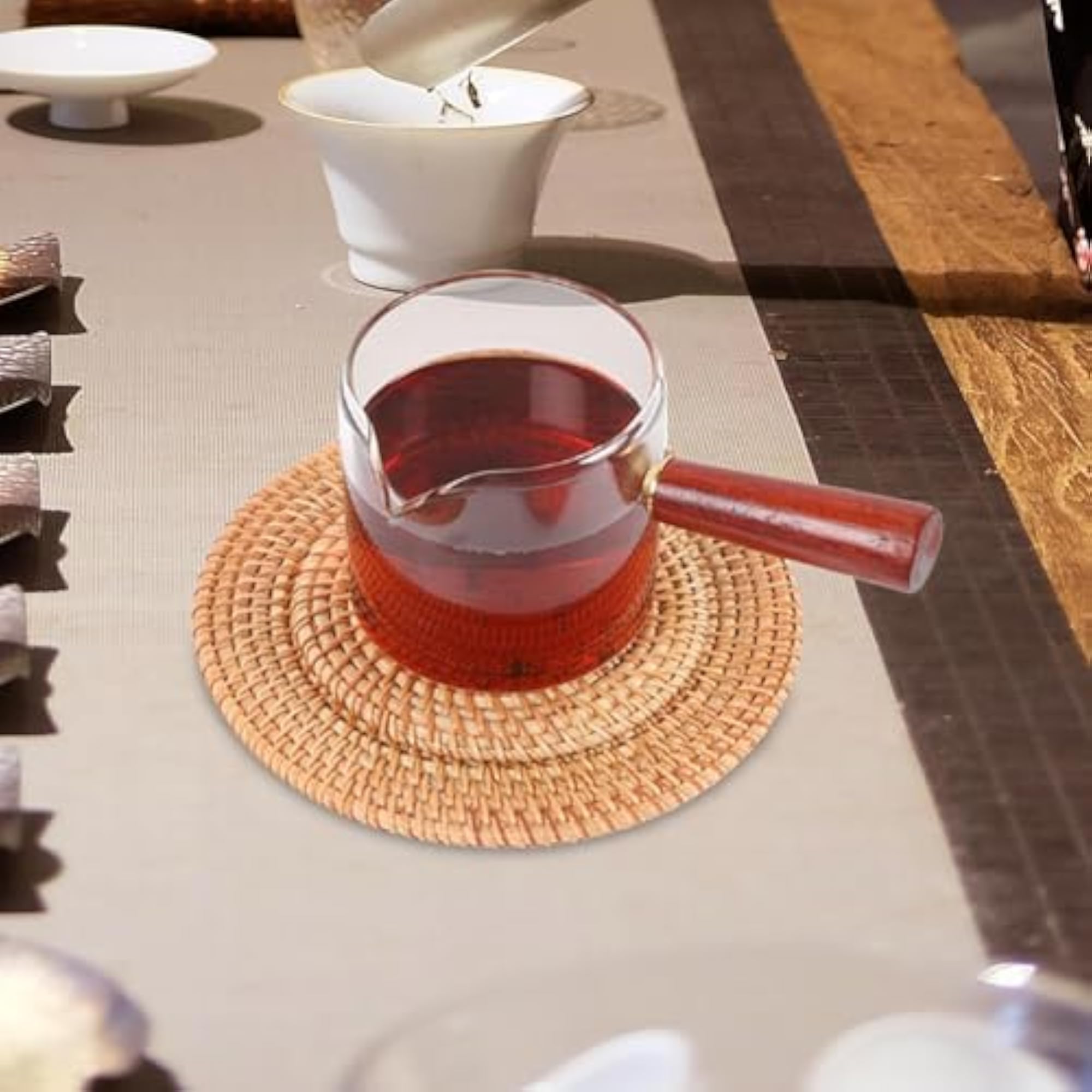 3xRound Rattan Placemats for Kitchen and Dining