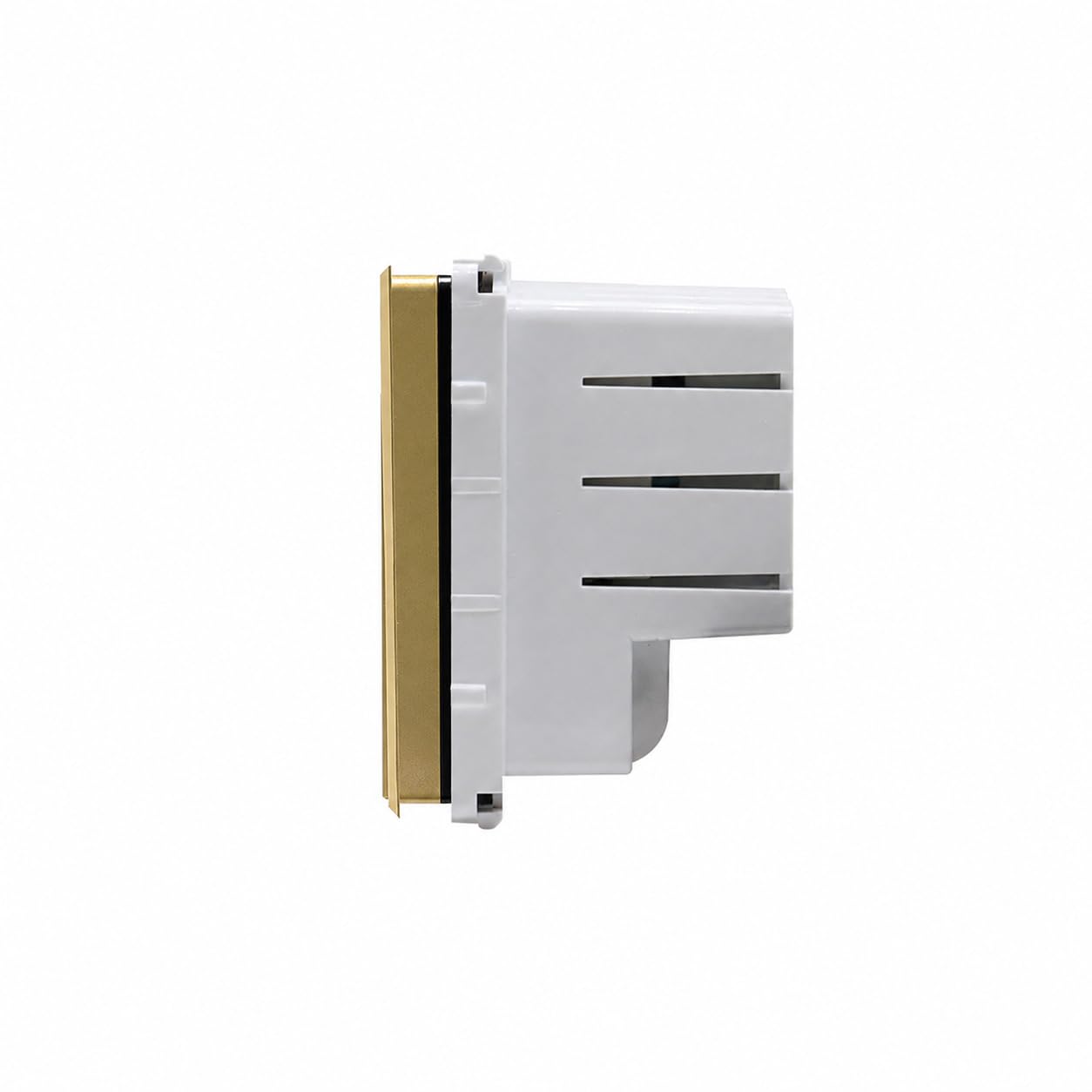 Luxus-Time Wippschalter Lichtschalter Steckdosen mit Aluminium Rahmen Unterputzdose UP Schuko Wipp Wandschalter Einbau Kippschalter Gold (Modul: WLAN Raumthermostat HTWI)