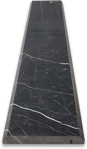 Miniatura 3 de Nero Marquina - Mármol negro de transición de 6 x 36 pulgadas, umbral de sillín de doble biselado, azulejos afilados para cocina, baño, pared o