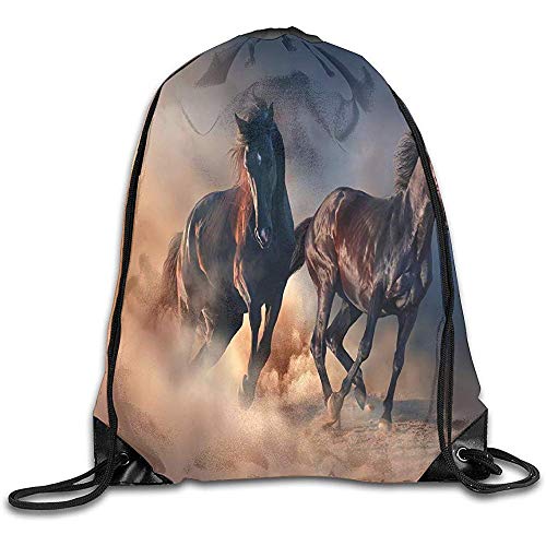 Dusk Fort Mochilas con Cordón Correr Caballos Southwestern In Desert Gimnasio Unisex