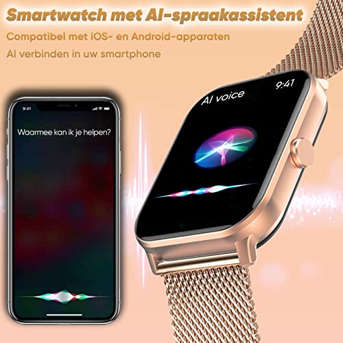 Dachma Horloge dames smartwatch telefoonfunctie - 1,85 inch smartwatch dames met WhatsApp-functie dames smartwatch… - Image 6