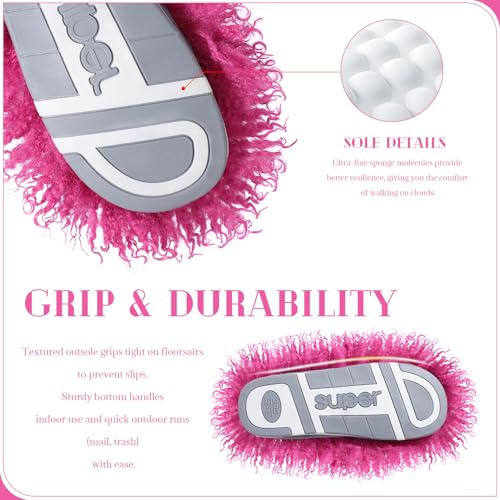 GOKTOW Fluffy Furry Slippers for Women - Non-Slip Warm Fuzzy Fluffy Slides, Indoor Home Quick Trip House Slippers3