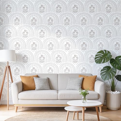 proprodiudiu Peel and Stick Wallpaper Boho Modern, Beige, 17.7 x 118 in by proprodiudiu - Used condition - Image 3
