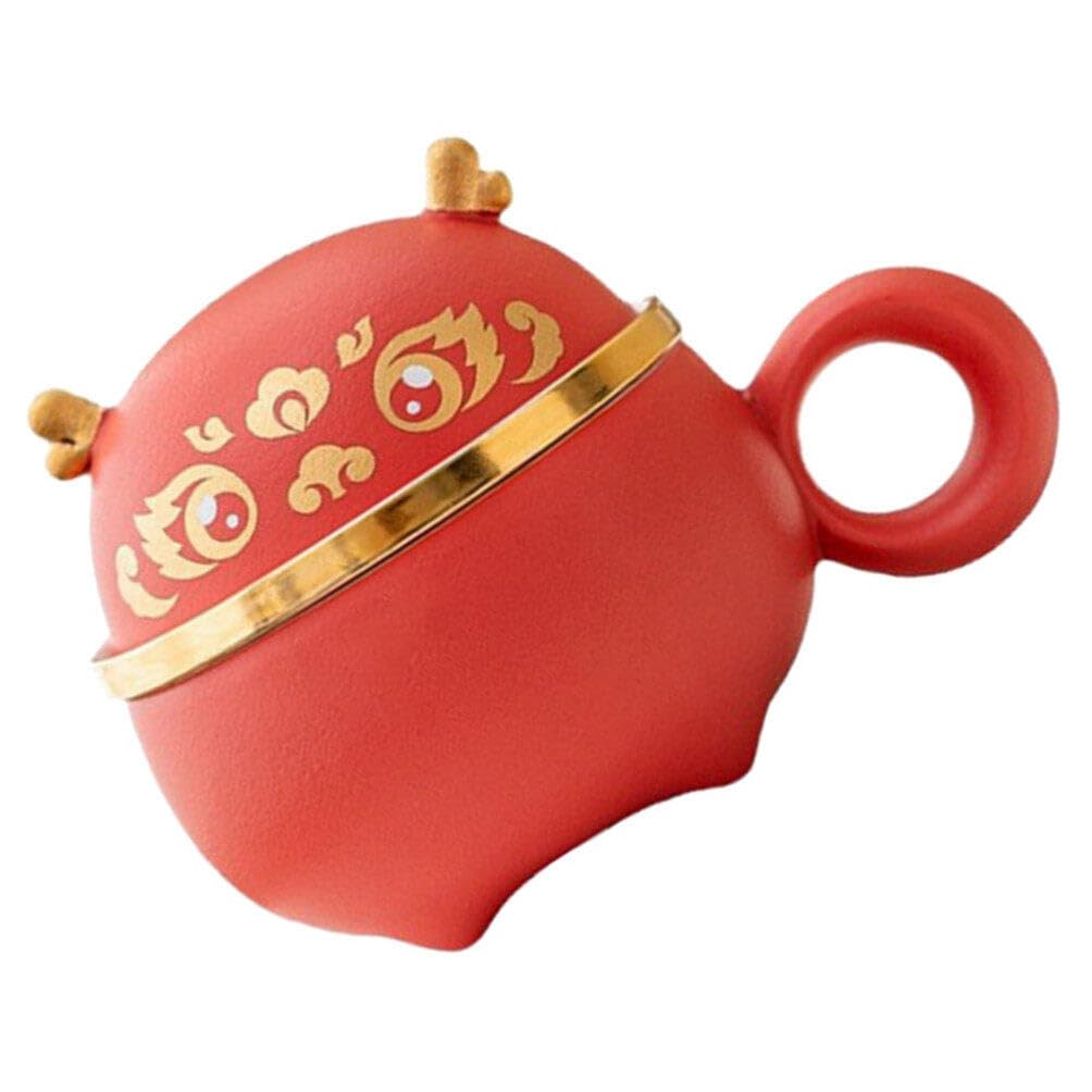 STOBAZA Tazza da Tè in Ceramica 140ml Filtro, Coperchio Rosso
