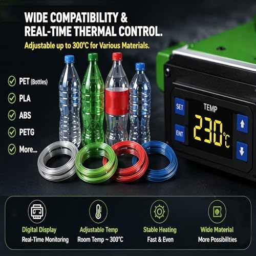 Extrusora de filamento 1.75mm que transforma botellas plásticas para evitar atascos 6