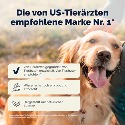 Vetnique Glandex für Hunde - 30 Kausnacks für die Analdrüsen Hund - Tierärzten der Analdrüsen und Einer gesunden Verdauung - Omega-3, Kürbiskern und Ballaststoffen - Analdrüsenkur für Hunde