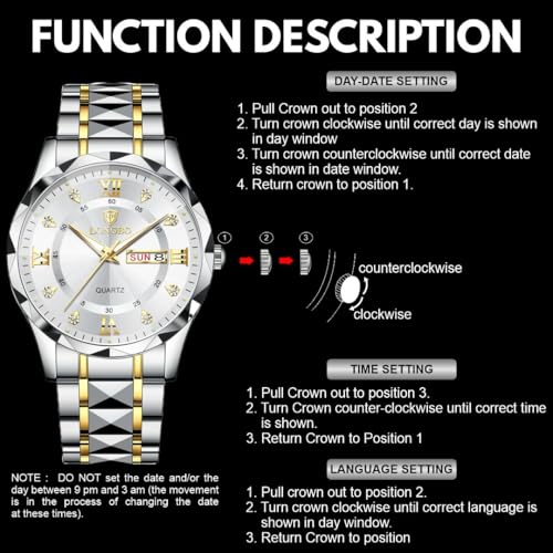Image of LONGBO Zenith Diamond Analog Watch for Men Business Stainless Steel Watches Luxury Men's Wristwatch | Birthday Gift for Men | Gift for Husband | Gift for Brother