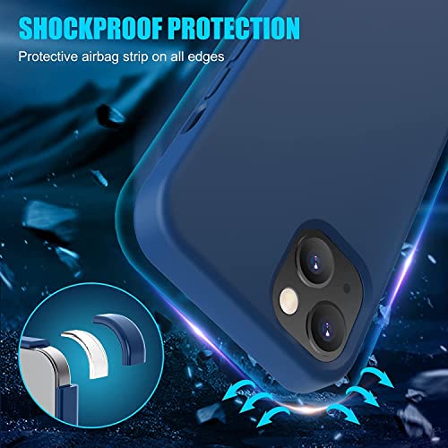 Image of MIDOS Back Cover Compatible with iPhone 14 Plus Case Liquid Silicone Full Protection Shock Proof Back Cover for iPhone 14 Plus (2022) 6.7 inch (Blue)