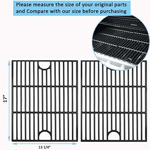 17 Inch Grill Grate For Nexgrill 4 Burner 720-0830H 720-0670A 720-0783E 720-0958A 5 Burner 720-0888N, Cast Iron Cooking Grids For Kenmore 415.16106210 Expert Grill 720-0789H 720-0789C Replacement Part #TOP1