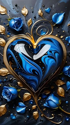 ARTGOTO Diamond Painting Extra Groß XXL Bilder Set Erwachsene,60x105 cm Herz Rosen A,5D Diamant Painting Bilder Erwachsene mit Zubehör Für Wanddekorationen Geschenke