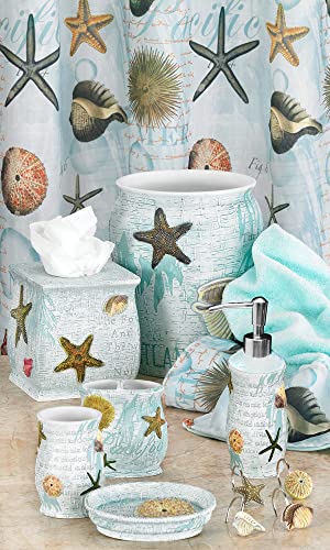 Popular Bath 2pc Atlantic Nautical Bathroom Accessories Set Waste Basket & Tissue Box Modern Luxury Contemporary Beautiful Bath Ensemble Unique Design Stylish Bathroom Coastal Accessories Set - Image 4