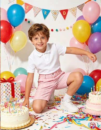 Image of Boy Shorts Kids Stretch School Uniform Clothes Flat Front Dress Casual Shorts with Pockets for Summer