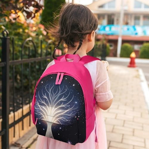 The Tree of Psychic Life Backpack for Men Women, Durable Small Bookbag Lightweight Daypack for Travel, Hiking, Pink-style 5