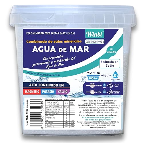 100 LITROS De Agua De Mar Winbi Para Beber. Múltiples Beneficios Al Cuerpo. Agua Marina Con Alto Contenido En Magnesio, Potasio Y Calcio. Sin Sustancias Nocivas