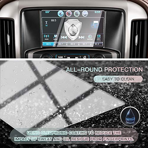 Image of CDEFG for 2014-2020 2021 Silverado 1500HD 2500HD 3500HD MyLink Car Navigation Touch Screen Protector, HD Clear TEMPERED GLASS 9H Scratch Resistance (8 Inch)