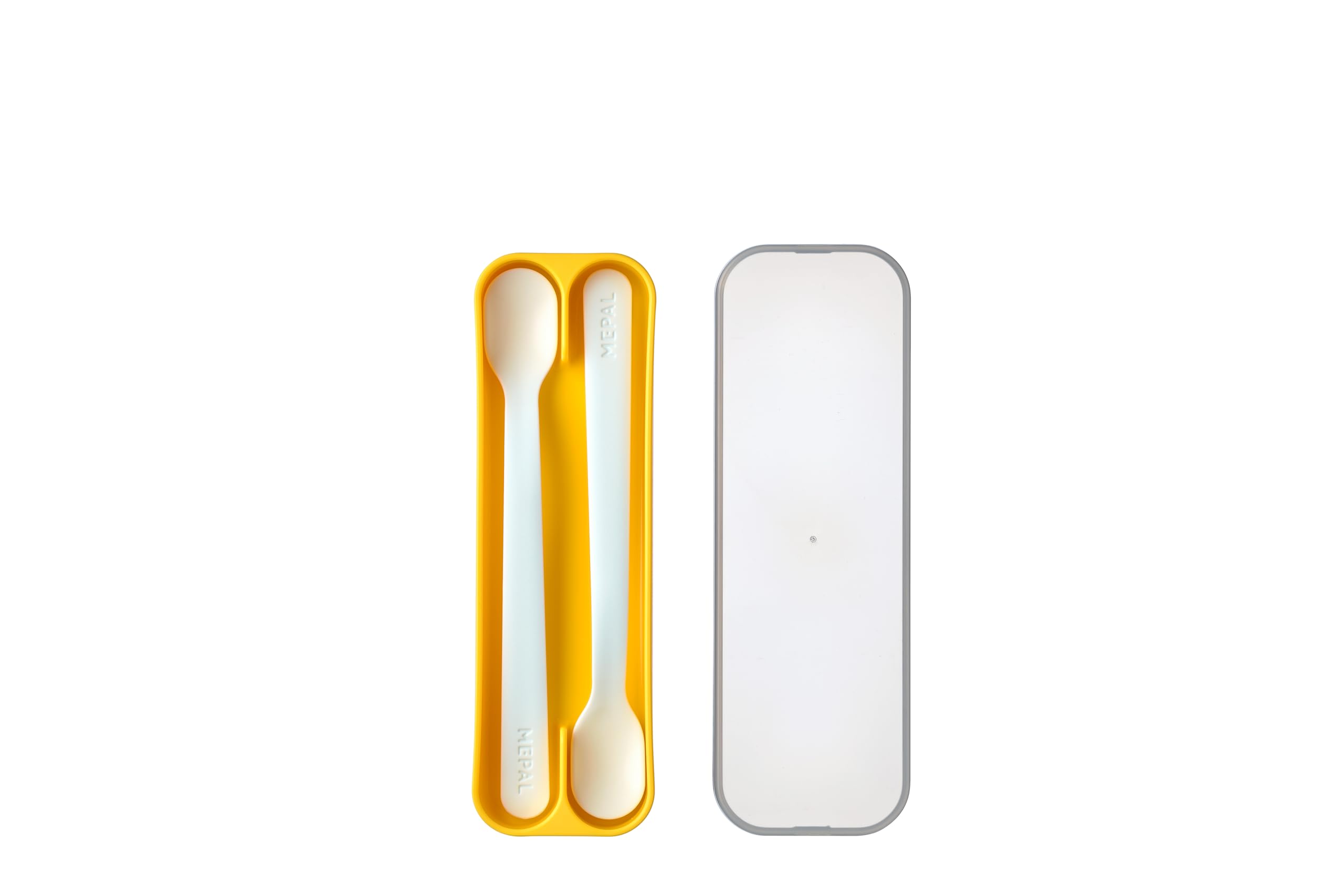 Mepal – Fütterlöffel Mepal Mio – Babylöffel – Kleinkind Fütterlöffel – Baby Besteck – Spülmaschinengeeignet – BPA frei – 2er Besteck Set – Yellow