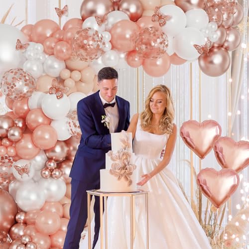 Image of Ouddy Party 129Pcs Pearl White Balloon Arch Garland Kit in 18 12 10 5 Inch