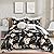 Lush Decor Black Vintage Paris Rose Butterfly 7-Piece Comforter Bed Set, Reversible Bedding (Full/Queen)
