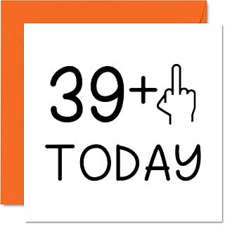 40th Birthday Card Funny for Women - Novelty Middle Finger - Rude Birthday Cards for Men, 145mm x 145mm Birthday Greeting ...