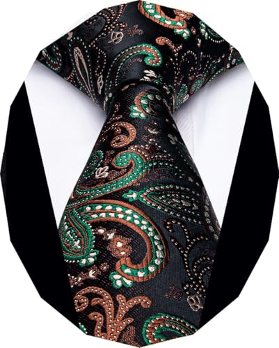 Image of YourTies Paisley Men's Necktie Woven Silk Floral Ties for Men Designer Formal Business Party Wedding