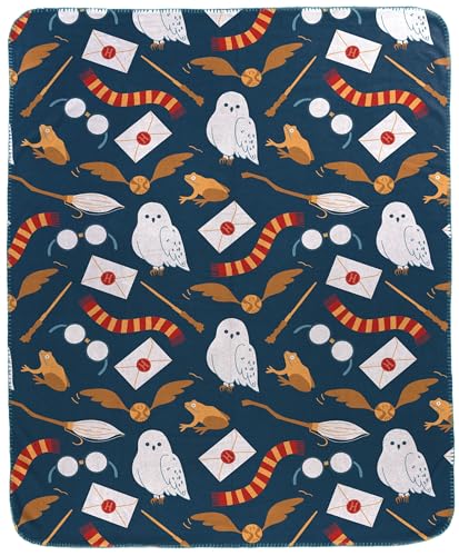 Jay Franco Kids Plush Throw Blanket Soft & Cozy Fleece Throw for Bedroom & Couch Dcor Official Licensed Product Blue - Harry Potter 40x50 - Travel Blanket