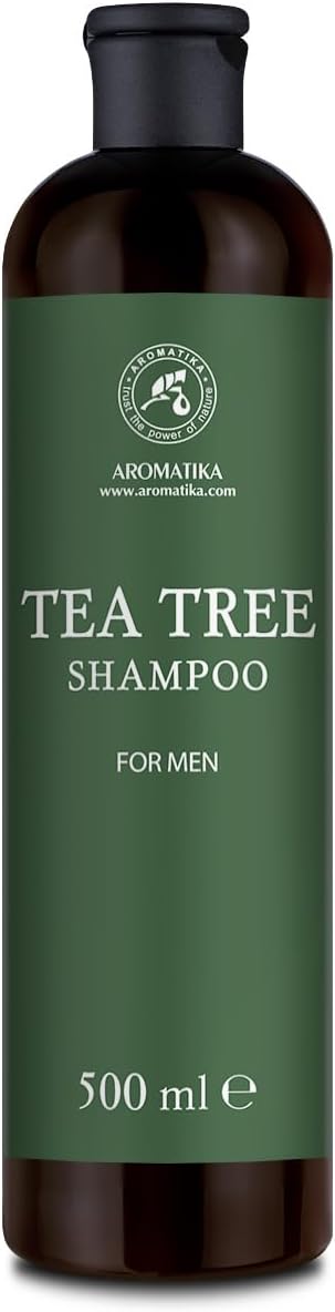 Tea Tree Shampoo voor Mannen 480ml – Natuurlijke Shampoo – Anti-Roos- voor Haargroei en Volume – Sulfaatvrije Shampoo – Natural Shampoo – Beautysalon – Wellness – Persoonlijke Verzorging