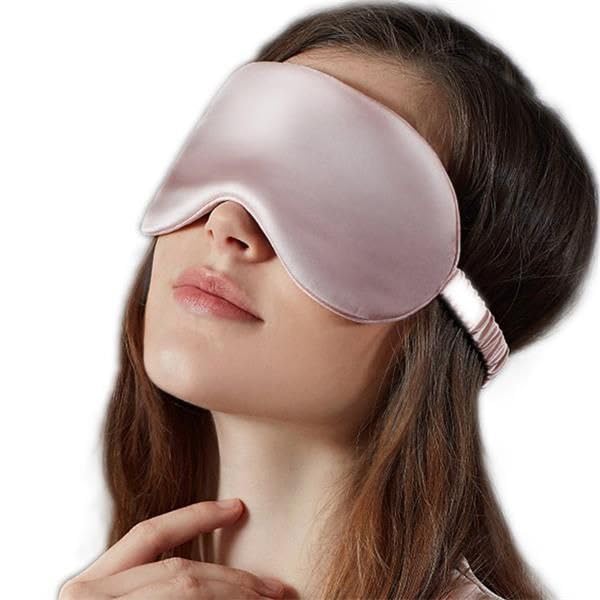 SKINGO 100% Satin Eye Mask Belt for Sleep Eye Mask Super Soft & Smooth And Fully Adjustable To All Size Heads - Super Soft & Comfortable for Women and Men, Blindfold for Travelling, Night Sleeping,Nap Suitable for All Family Members Made In India (Rose Taupe)