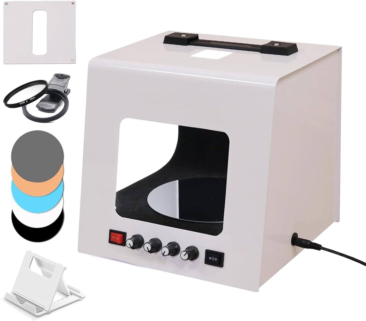 Przenośne Studium Świetlne Do Zdjęć, Zestaw Box Do Fotografii Biżuterii, Zestaw Light Box Do Fotografii Biżuterii, 20 000 Lux / 22 000 Lux, Dwukierunkowo Regulowana Prędkość TB300